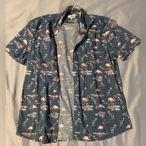 SONOMA men’s button down hawaiian pink flamingo shirt